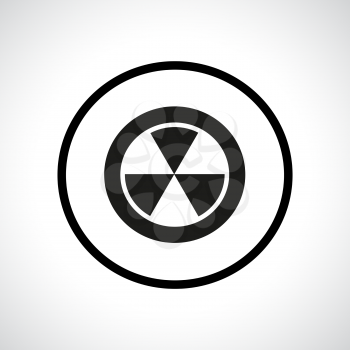 Radiation hazard symbol in a circle. Black flat icon.