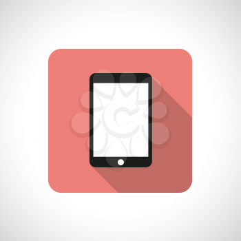 Touch pad icon with shadow. Square icon. Flat modern design.