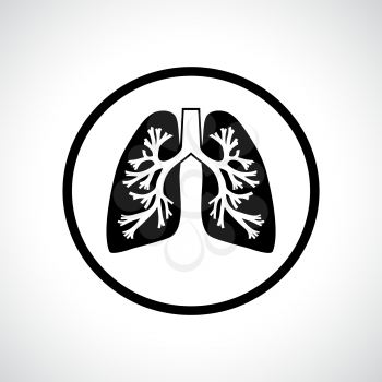 Lungs icon. Flat modern design in a circle.