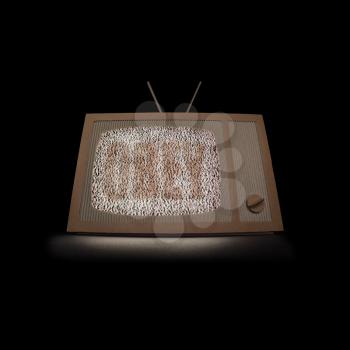 TV made of cardboard. Television shaping opinions concept. 