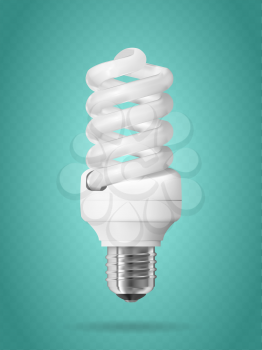 Energy saving light bulb. Realistic vector illustration.