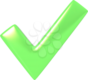 Green check mark. Highly detailed vector illustration.
