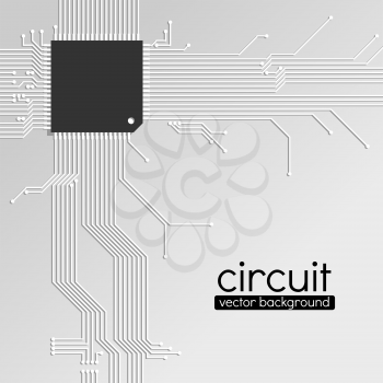 Circuit board vector background, light grey color scheme.