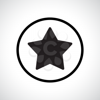 Star symbol in a circle. Black flat icon. 