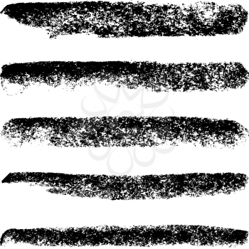 Set of oil pastel brush strokes. Grunge vector illustration.