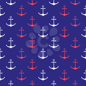 Seamless nautical pattern with anchors. Design element for wallpapers, baby shower invitation, birthday card, scrapbooking, fabric print etc.