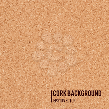 Realistic cork board texture background. Abstract vector illustration.