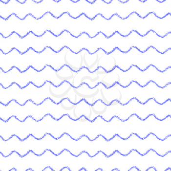 Striped seamless pattern. Hand painted oil pastel crayon. Nautical sea waves. Design element for printables, wallpapers, baby shower invitation, birthday card, scrapbooking, fabric print etc. 
