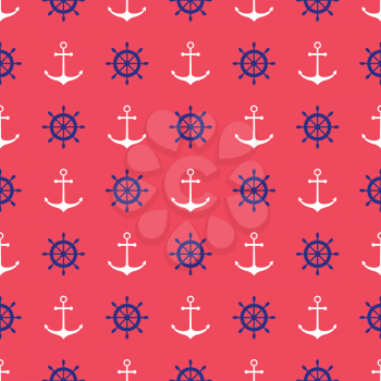 Seamless nautical pattern with anchors. Design element for wallpapers, baby shower invitation, birthday card, scrap booking, fabric print etc. 
