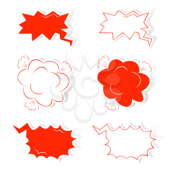 Hand drawn comic speech and thought bubbles set. Vector illustration