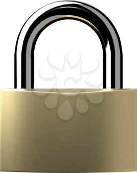Closed lock isolated on white background. Vector illustration