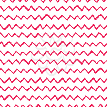 Seamless chevron pattern. Hand painted with oil pastel crayons. Red stripes on white background. Design element for printables, wallpaper, baby shower invitation, birthday card, scrapbooking etc.