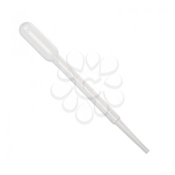 Plastic laboratory pipette isolated on white background