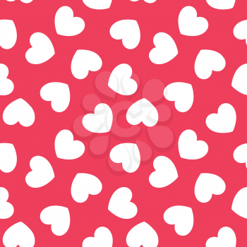 Seamless pattern with hearts. Romantic texture. Background with red hearts. Valentines day, wedding, baby shower graphic element. Vector illustration.