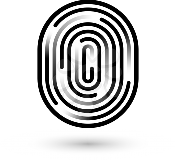 Fingerprint linear icon. Security measure, preventing crime, checking identity, electronic reading concept. Graphic design element for web, mobile app. Isolated on white background. Vector illustratio