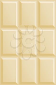 White chocolate seamless pattern. Milk chocolate squares background. Sweet dessert wallpaper. Graphic design element for web, packaging, poster, flyer, dessert advertisement. Vector illustration.
