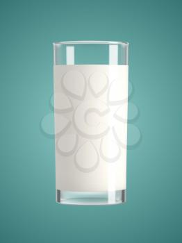 Milk in a glass green background. Healthy diet. Clean eating. Tall beverage glass. Breakfast, protein rich dairy product. graphic design element. Transparent realistic vector illustration.