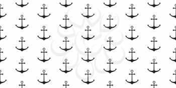 Nautical minimalistic seamless pattern with anchors. Vector illustration