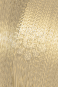 Realistic golden blond straight hair texture with glossy shiny detail. Vector illustration.