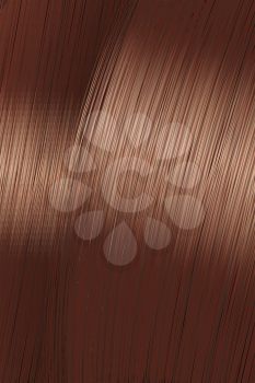 Realistic golden brown brunette hair texture with glossy shiny detail. Vector illustration.