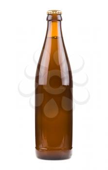 Beer bottle. Generic brown bottle, sealed and filled with beer.