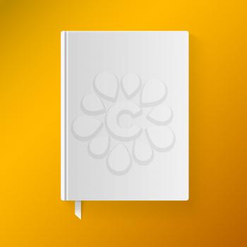 Blank book cover with a bookmark. Vector illustration. Isolated object for design and branding