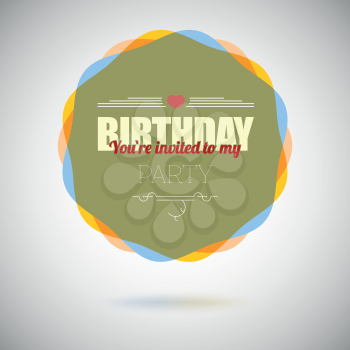 Birthday party invitation card, vector design template