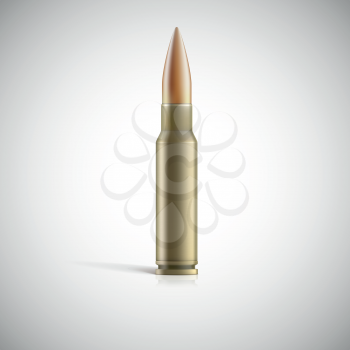 Single bullet. Cartridge for rifle or AK 47