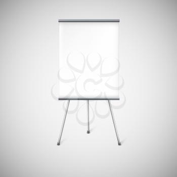 Blank flip chart or advertising stand, easel isolated on white.