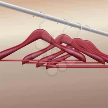 Wooden hangers, vector illustration for your advertising and promotion