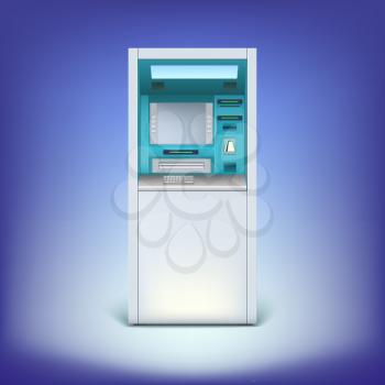 Cash machine closeup, for your design and business. Atm isolated on background