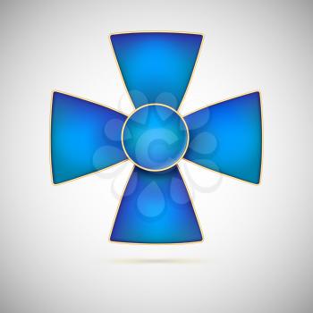 Blue Cross, illustration of a military medal, vector icon
