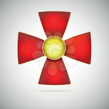 Red Cross, illustration of a military medal, vector icon