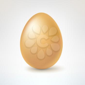 Brown egg, isolated on white background, vector.