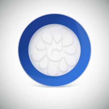 White plate with blue border .Eps 10 vector illustration.