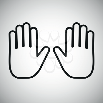 Black hand outline icon for your design