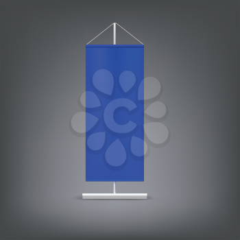 Blue advertising stand. Blank vector illustration. Template for design work