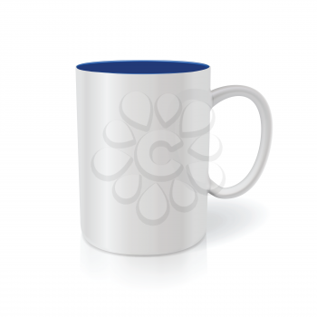 Photorealistic white cup  for advertising and branding