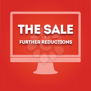 Silhouette monitor with text The sale, further reductions for your design