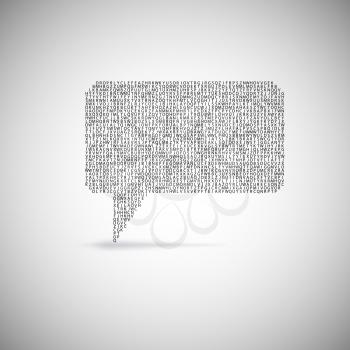 Speech bubble icon with letters, vector illustration. Eps 10