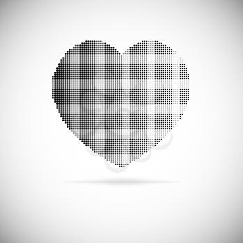 Heart halftone on white background. Illustration may be use as logo