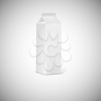 Blank grey juice or milk packaging. Vector illustration for your design.