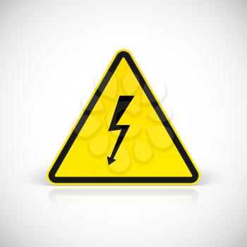 Attention electric shock signs symbol. Vector illustration for your design and presentation.