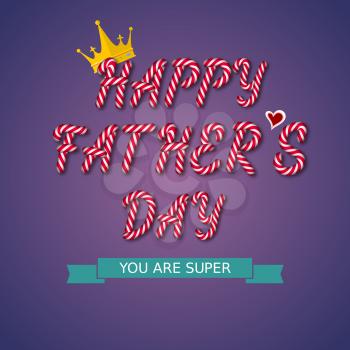 Happy Fathers Day hand drawn typography, EPS 10, vector illustration for greeting card
