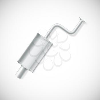 Car muffler set. Car part, vector illustration isolated on a white background