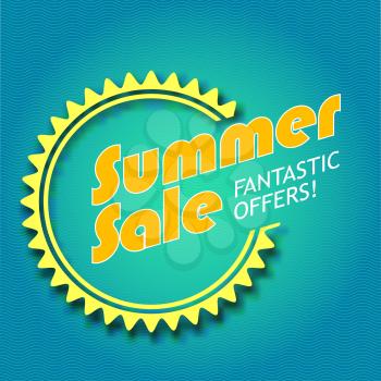 Summer sale, fantastic offers. Colorful advertising banner  