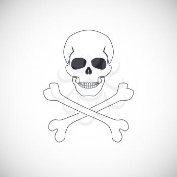 Skull and crossbones symbol, vector illustration for your design and presentation.