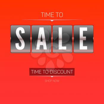  Time to discounts advertising sales on analog flip clock.