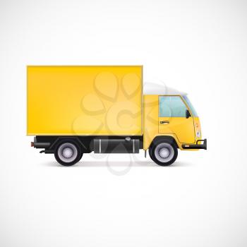 Delivery Car. White commercial vehicle, vector illustration for your business