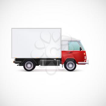 Delivery Car. White commercial vehicle, vector illustration for your business